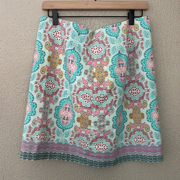 Women’s Talbots Lined Skirt, Size 8, Blue Pink Spring - Picture 3 of 8